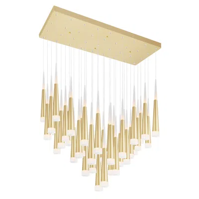 Cwi Lighting Andes Led Multi Light Pendant With Satin Gold Finish Lumens 9360