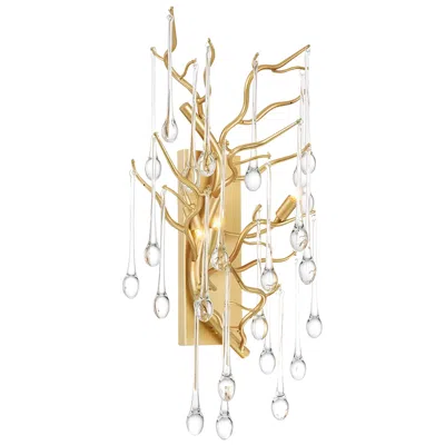 Cwi Lighting Anita 3 Light Gold Leaf Wall Sconce