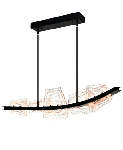 Cwi Lighting Arcus 50" Metal Chandelier In Black
