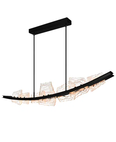 Cwi Lighting Arcus 70" Metal Chandelier In Black