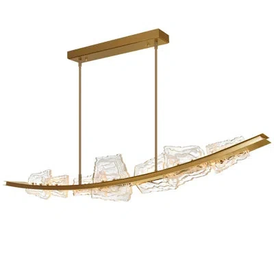 Cwi Lighting Arcus Integrated Led 70in Chandelier With Handcrafted Glass In Brass