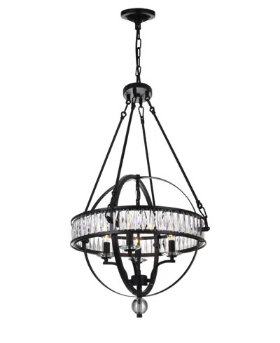 Cwi Lighting Arkansas 4 Light Chandelier In Black