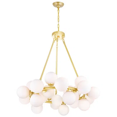 Cwi Lighting Arya 25 Light Satin Gold Chandelier