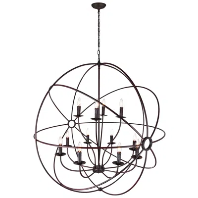 Cwi Lighting Arza 12 Light Up Chandelier With Brown Finish