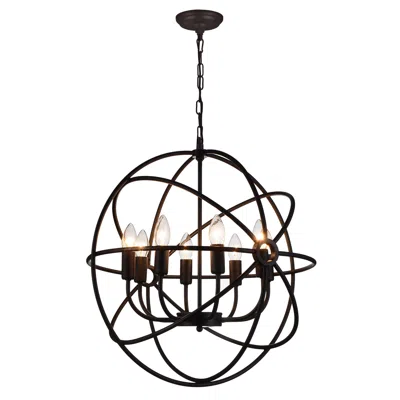 Cwi Lighting Arza 8 Light Up Chandelier With Brown Finish