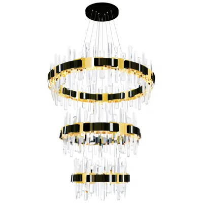 Cwi Lighting Aya 3-tier Integrated Led 32in Pearl Black Chandelier