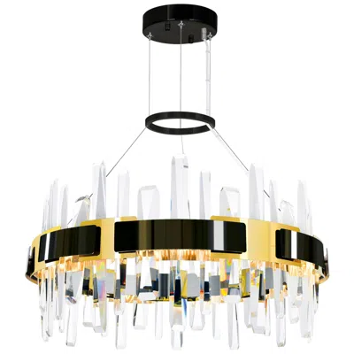 Cwi Lighting Aya Integrated Led 24in Pearl Black Chandelier