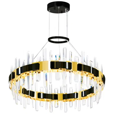 Cwi Lighting Aya Integrated Led 32in Pearl Black Chandelier