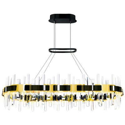Cwi Lighting Aya Integrated Led 43in Pearl Black Chandelier