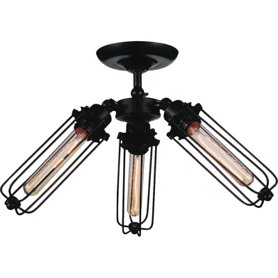Cwi Lighting Benji 3 Light Flush Mount With Black Finish