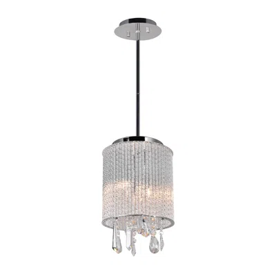 Cwi Lighting Benson 2 Light Drum Shade Mini Pendant With Chrome Finish