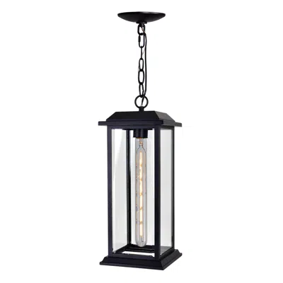 Cwi Lighting Blackbridge 1 Light Outdoor Black Pendant