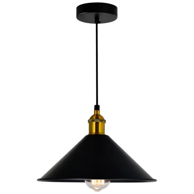 Cwi Lighting Brave 1 Light 10in Black Mini Pendant