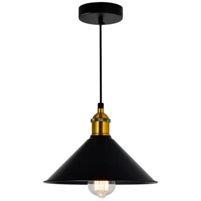 Cwi Lighting Brave 1 Light 8in Black Down Mini Pendant