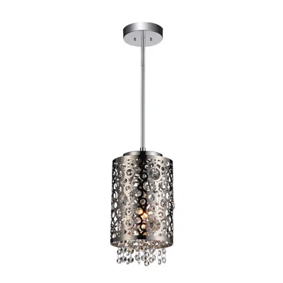 Cwi Lighting Bubbles 1 Light Drum Shade Mini Pendant With Chrome Finish
