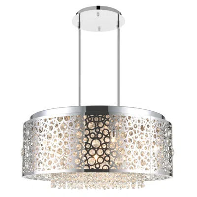 Cwi Lighting Bubbles 9 Light Drum Shade Chandelier With Chrome Finish