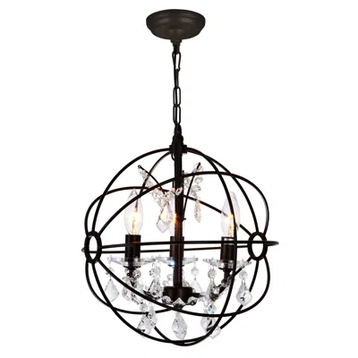Cwi Lighting Campechia 3 Light Up Mini Chandelier With Brown Finish