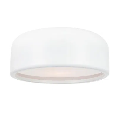 Cwi Lighting Campton 2 Light Drum Shade Flush Mount With White Finish