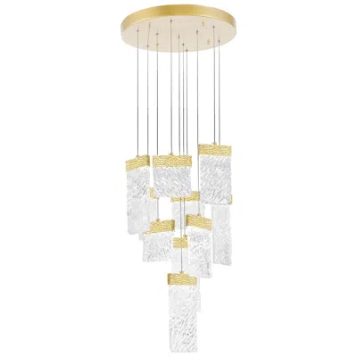 Cwi Lighting Carolina Integrated Led 20in Gold Leaf Chandelier
