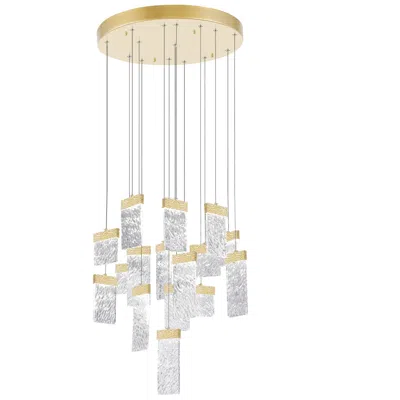 Cwi Lighting Carolina Integrated Led 32in Gold Leaf Chandelier