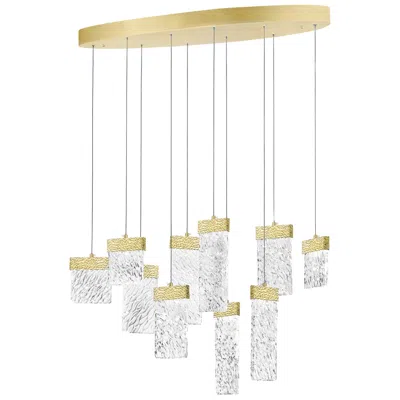 Cwi Lighting Carolina Integrated Led 40in Gold Leaf Chandelier