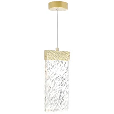 Cwi Lighting Carolina Integrated Led 5in Gold Leaf Pendant