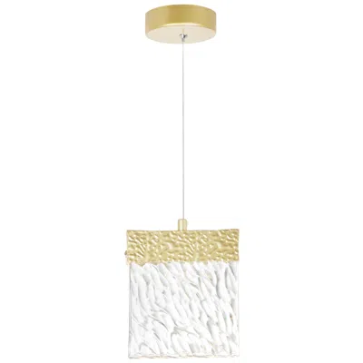 Cwi Lighting Carolina Integrated Led 6in Gold Leaf Pendant