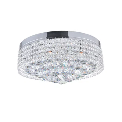 Cwi Lighting Cascade 8 Light Drum Shade Flush Mount With Chrome Finish