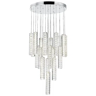Cwi Lighting Celina Integrated Led 20in 19 Pendant Chrome Chandelier