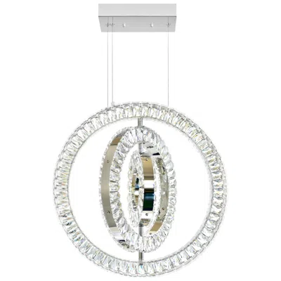Cwi Lighting Celina Integrated Led 20in 3 Ring Chrome Chandelier