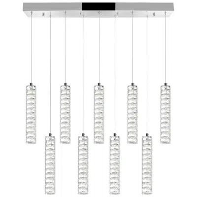 Cwi Lighting Celina Integrated Led 32in 9 Pendant Chrome Chandelier