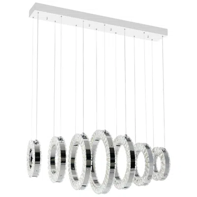 Cwi Lighting Celina Integrated Led 37in 7 Ring Chrome Chandelier