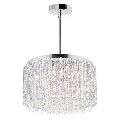 Cwi Lighting Claire 10 Light Drum Shade Chandelier With Chrome Finish