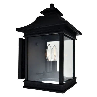 Cwi Lighting Cleveland 2 Light Black Outdoor Wall Light