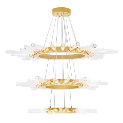 Cwi Lighting Collar 63 Light Chandelier With Satin Gold Finish