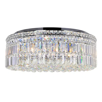 Cwi Lighting Colosseum 10 Light Flush Mount With Chrome Finish