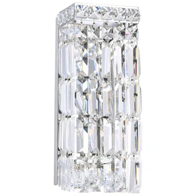 Cwi Lighting Colosseum 2 Light 5in Chrome Bathroom Sconce With Crystals