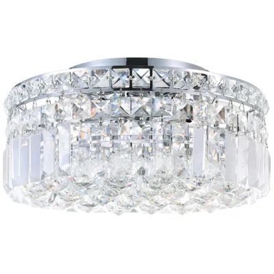 Cwi Lighting Colosseum 4 Light 12in Chrome Flush Mount With Crystals