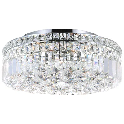 Cwi Lighting Colosseum 5 Light 16in Chrome Flush Mount With Crystals