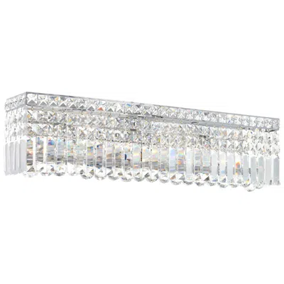 Cwi Lighting Colosseum 6 Light 26in Chrome Vanity Light With Crystals