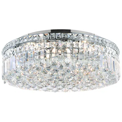 Cwi Lighting Colosseum 8 Light 16in Chrome Flush Mount With Crystals