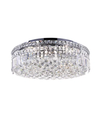 Cwi Lighting Colosseum 8 Light Flush Mount In Silver