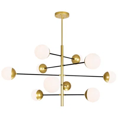 Cwi Lighting Compass 10 Light Medallion Gold Chandelier