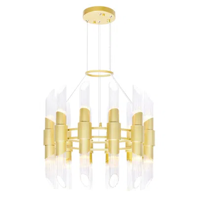 Cwi Lighting Croissant 24 Light Chandelier With Satin Gold Finish