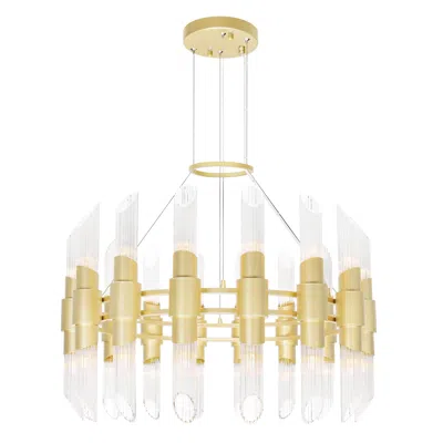 Cwi Lighting Croissant 32 Light Chandelier With Satin Gold Finish