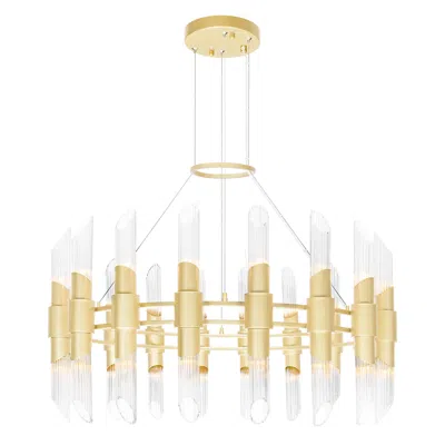 Cwi Lighting Croissant 36 Light Chandelier With Satin Gold Finish