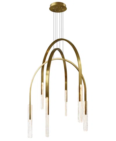 Cwi Lighting Curva 38" Metal Chandelier In Gold