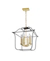 Cwi Lighting Cwi Lignting 22" Metal Tudor 6 Light Chandelier In Satin Gold Black