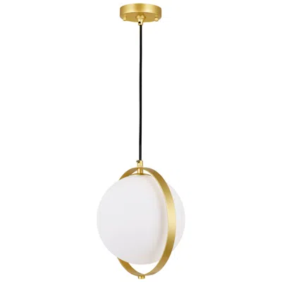 Cwi Lighting Da Vinci 1 Light 10in Brass Mini Pendant
