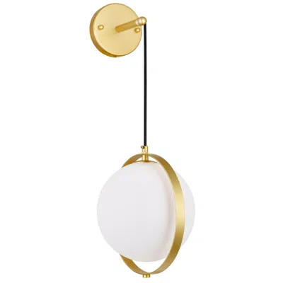 Cwi Lighting Da Vinci 1 Light 9in Brass Wall Light